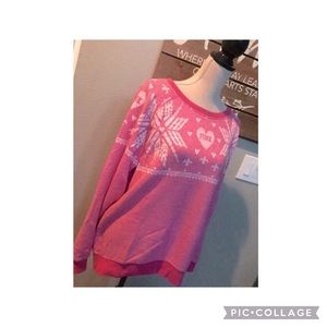 VS Pink Oversized Fair Isles Crew Neck Sweater